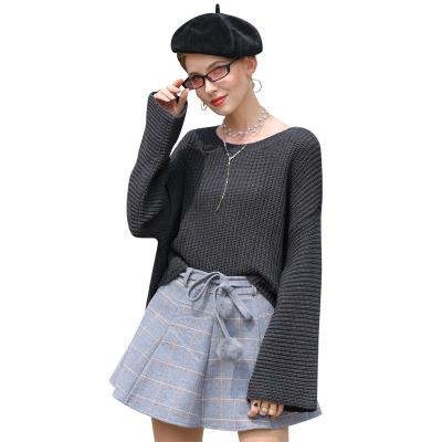 China 2021 New Fashion Orange Anti-wrinkle Basic Crew Neck Knitted Jumper Loose Casual Sweater New To Arrive Stylish High Quality Fashion For Woman for sale