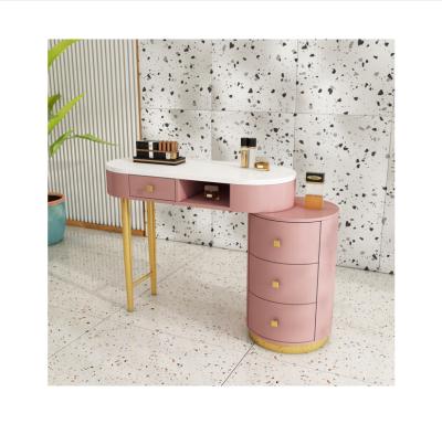 China Wholesale Modern Minimalist Pink Salon Furniture Manicure Table Nail Tables For Beauty Salon for sale