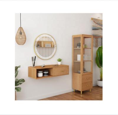 China Japanese wholesale wooden salon furniture hairdresser furniture display cabinets for barber shop for sale