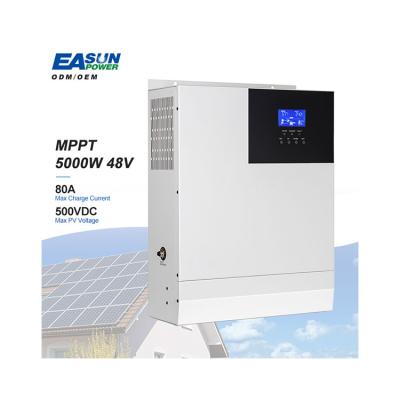 China Factory Sale 5KVA Direct Pure Sine Wave Power Storage System 110VAC 120VAC 5KW 48V Off Grid Solar Home Inverter 426mm*322mm*126mm for sale