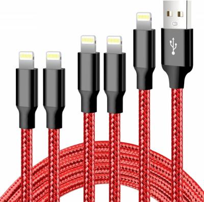 China Video Game Player Charger For iPhone 5 Bundle 3/3/6/6/10FT Apple MFi Certified USB Lightning Cable Nylon Braided Fast Charging Cord Compatible for sale