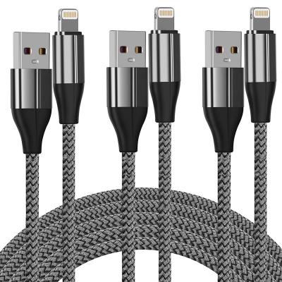 China Video Game Player Charger for iPhone Cable 3 Packs 10 Feet [MFi Certified] 10 Feet Nylon Braided iPhone Lightning Cable Cord USB Charging Cable for sale