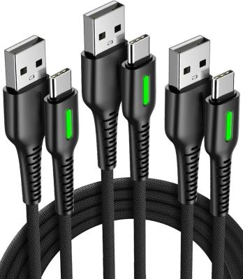 China Video Game Player USB C Cable 3.1A Quickly Charging QC 3.0 USB Type C Cable Phone Charger USB-C Nylon Braided Data Cord (1.6+3.3+10ft) for sale