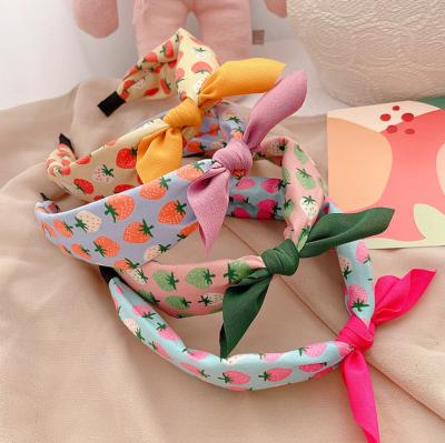 China New Popular Spring Fruit Print Bowknot Children's Headband Baby Headband Hair Accessories for sale