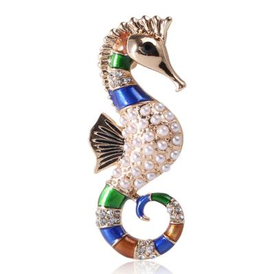 China Personality Seahorse Fashion Hot Selling Fashion Brooch Pin Super Instant Exquisite Jewelry For Woman Accessories for sale