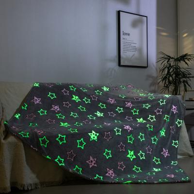 China PORTABLE Glow in Dark Covering Luminous Stars Design 150x200cm Fluorescent Multi Color Cover for sale