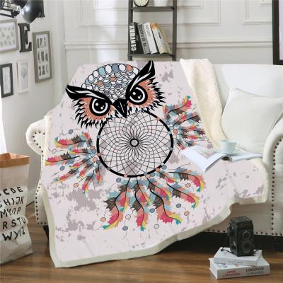 China Owl Dreamcatcher Blanket Microfiber Bohemian Plush Sherpa Fleece Wearable Throw Blanket On Bed Galaxy Fashion Blanket for sale