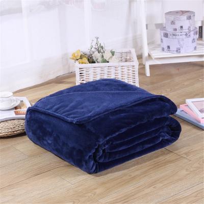 China Solid Pink Blue Flannel Blankets Mink Throw Sofa Cover Bedspread Faux Fur Anti-pilling Super Soft Light Weight Coral Fleece Blanket 220gsm for sale