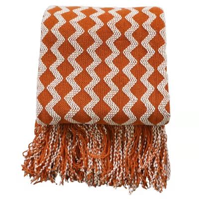 China Geometric Home Deco Nap Cover Soft and Hot Soogan City Style Textile Anti-pull Nordic Tassel Blanket Spring for Picnic 130x220cm for sale