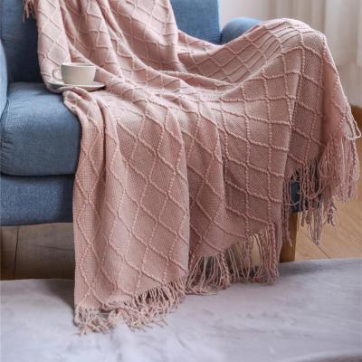 China Nordic Anti-Static Throw Yarn Knitted Blanket Sofa Plaid Tapestry Valentine's Day Travel TV Nap Blankets Soft Towel Bed Bed for sale