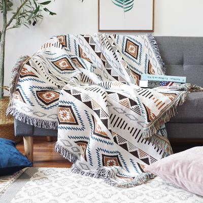 China Portable Bohemian Knitted Outdoor Beach Sandy Towels Chair Lounge Cover Bed Plaid Tapestry Bedspread Women Cape for sale