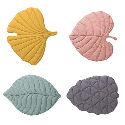 China Game Covering Crawling Mats Kid Room Decoration Baby Cartoon Baby Play Mat Nordic Cotton Leaf Leaves Child Soft Covering Blankets MOL for sale