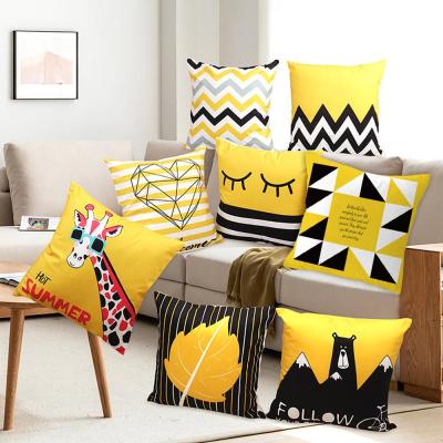 China New Style Anti-Decubitus Geometric Yellow Pillowcase Decorative Cushion For Sofa DIY Printed Pillow Chair Car Cushion Christmas Home Decoration for sale