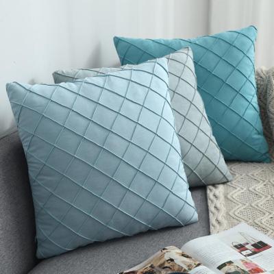 China Anti-Static Velvet Sofa Pillows Luxury Satin Cushion Nordic For Living Room Car Decorative 45x45 30x50 Blue Yellow for sale