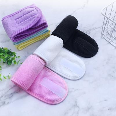 China Adjustable Wide Spa Home Sweatband Yoga Sweatband Wrap For Women Ladies Head Band Makeup Remover Accessories for sale