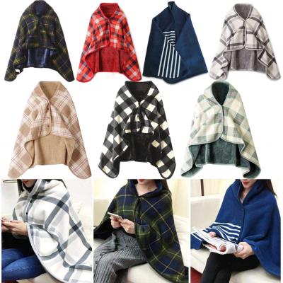 China 1pc 135*80CM Double-layer Plaid Blanket Anti-pilling Scarf Wrapped Shawl Moisture Absorption, Warmth And Small Warm Blanket Shawl Lazy Blanket for sale