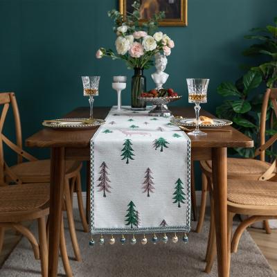 China New Year Christmas Table Runner 1PC Elk Table Runner Christmas Elk Table Runner Christmas Tree Print Table Cloth Bed Towel Table Cover Home Decor for sale