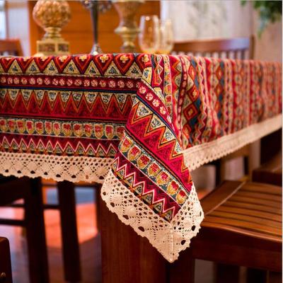 China CFen A Simple Bohemian Quality Dining Lacy Home Kitchen Banquet Table Cover 1pc Multi Sizes Cotton Soft Stripe Color Table Cloth for sale