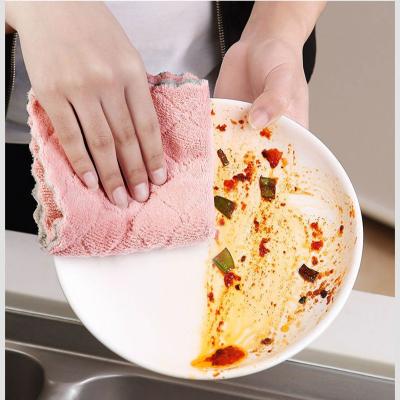 China 8PCS Microfiber Towel Kitchen Absorbent Cleaning Cloths Non-Stick Stocked Rags Napkins Tableware Household Cleaning Towel Oil Dish Towel for sale