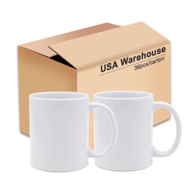 China Custom Viable With Logo Unique White Ceramic Sublimation Coffee Mug Empty Ceramic Mug 15oz 11oz Wholesale for sale