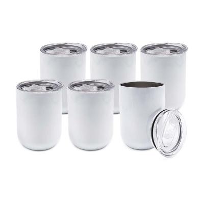 China Viable in stock 12oz 350ml double wall stainless steel coffee mugs sublimation egg empty wine tumbler with lid for sale