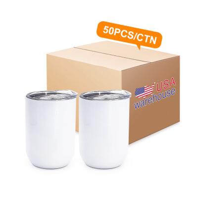 China US STOCK 12oz Viable Insulated Vacuum Sublimation Blanks Upright Wine Egg Shaped Tumbler Stainless Steel For Sale for sale