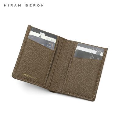 China No Hiram Beron Mens Wallets Slim RFID Blocking Soft Pebble Brand Leather Custom OEM ODM for sale