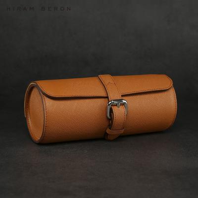 China Luxury Hiram Beron Italian Saffiano Pattern Watch Case Leather For Men Accessories OEM ODM for sale