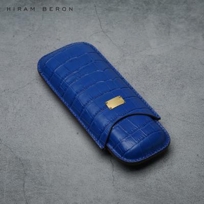 China Luxury Italian Leather Cigar Holder Case Custom 2 Leather For Men ODM OEM Wholesale for sale