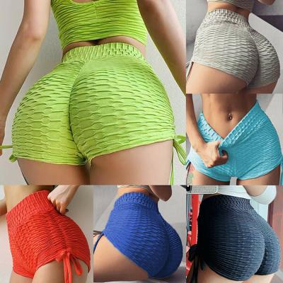 China Sustainable Yoga Sport Slimming Sheer Butt Lift Women Short Bandage Color Leggings for sale