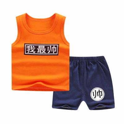 China 2021 New Summer Casual Children's Printing Children's Vest Sleeveless Two-piece Suit for sale