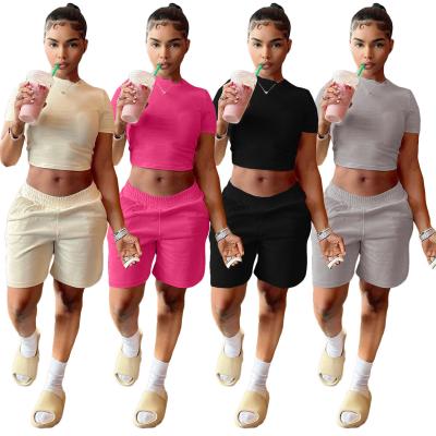 China Women's Casual Shorts Sportswear Set Breathable Comfortable Two Piece Pants Set Women 2 Piece Set 2021 Summer Dresses for sale