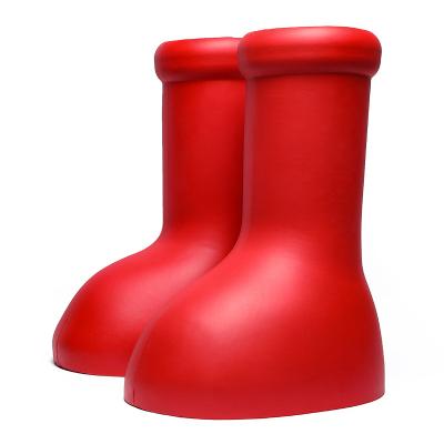 China 2023 New Women's Designer Big Sweat-absorbent Big Boy Astro Boy Boots Women's Red Long Boots Shoes Big Luxury Red Rubber Top Rubber Boots mschfe for sale