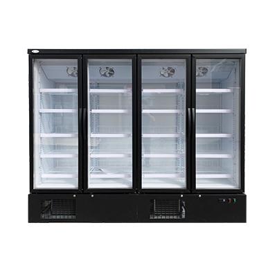 China Huge Single-Temperature Supermarket Freezer Four-Glass Door Mounted Bottom Beverage For Display Freezer for sale