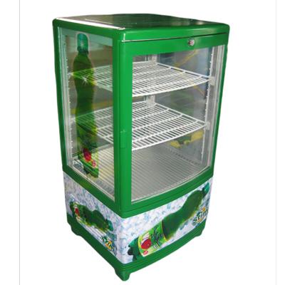 China Single-temperature Full View 4 Sided Glass Cooler Food&Beverage Supermarket Showcase for sale