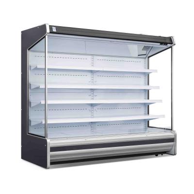 China Remote Commercial Refrigeration Single-Temperature Supermarket Open Front Fresh Vegetables and Fruits Showcase Cooler for sale