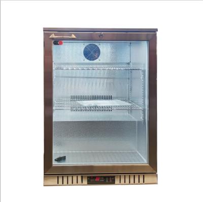 China Modern Rear Bar Cooler Beverage Cooler Single-temperature Double Outdoor Party Tiny Glass Door for sale