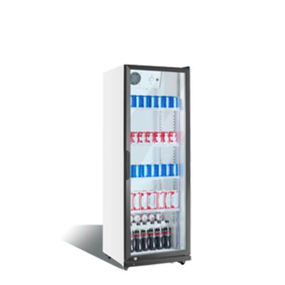 China Single-temperature Beverage Cooler Full Glass Single Door Merchandiser Upright Beverage Storing Display Cooler for sale