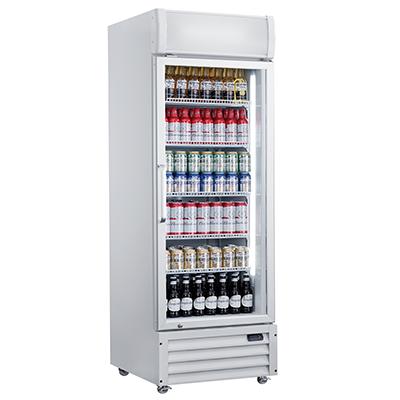 China Single-Temperature Upright Single Door Glass Beverage Fridge Showcase Cooler for sale