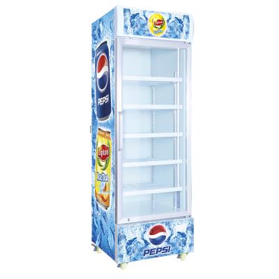 China Commercial Supermarket Beverage Fridge Equipment Single-temperature Fridge Maid Sale Single Door Showcase Cooler for sale