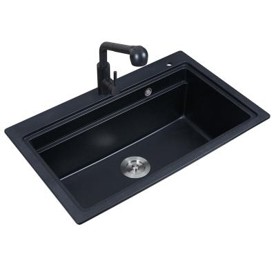 China Without faucet Zeming camper keuken modern kitchen hotel single bowl granite sink for sale