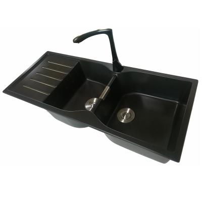 China Without Popular Big Double Faucet Kitchen Sinks With Drainer for sale