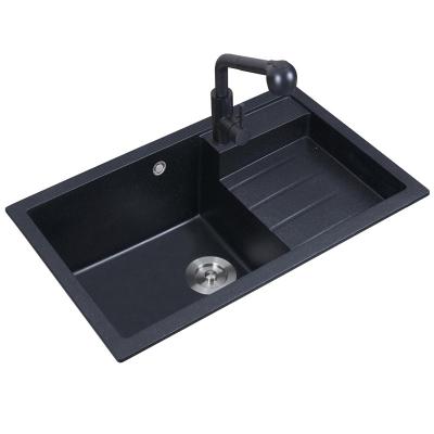 China Without Faucet Undermount Kitchen Sink Quartz Laundry Sink Granite Corner Bowl Sink For Kitchen for sale