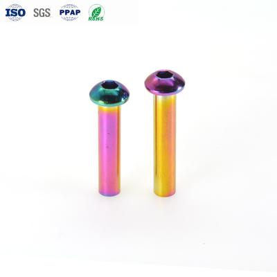 China Parafusos de eje de alfiler personalizados cabeza de panela parafusos de cabeza hexagonal de acero inoxidable Tratamiento de superficie PVD en venta