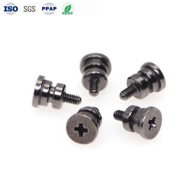 China Custom Limit Screw Carbon Steel Screw Black Nickel Cross Groove M4 Shoulder Screw for sale