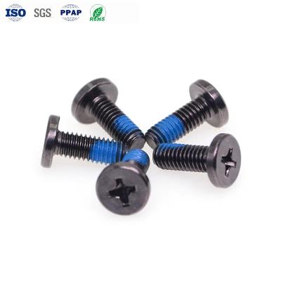 China M2 X 6 Electronic Screws Black Zinc Cross Groove Flat Head Machine Thread Screw for sale