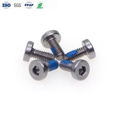 China M4 Automobile Fasteners Anti Loosening Stainless Steel Hex Bolt Short Cylindrical Head Adhesive for sale