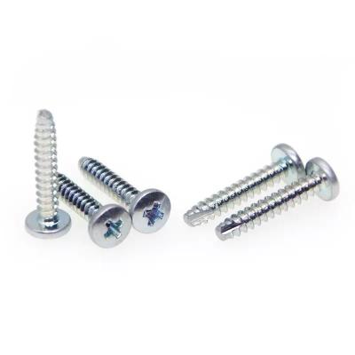 China Customized Cutting Tail Screw Heat Treatment Hardening Carbon Steel Plating Zinc St2.6 St2.9 St3.9 Pan Head Phillips Self Tapping Screws for Plastics for sale