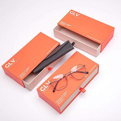 China Custom Glass Cases Belts Abstracts Drawer Packaging Eyewear Case Sunglasses Gift Glass Recycled Paper Box for sale