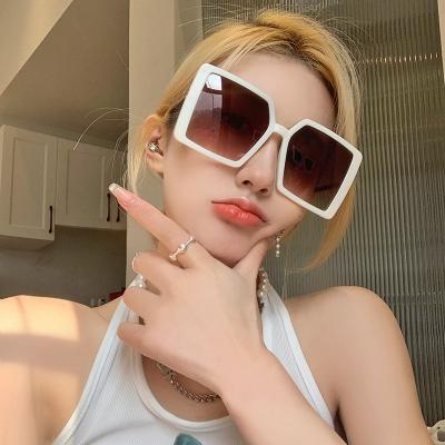 China Top material 2021 newcomers frame luxury famous brand shades women summer oversized square sunglasses for sale